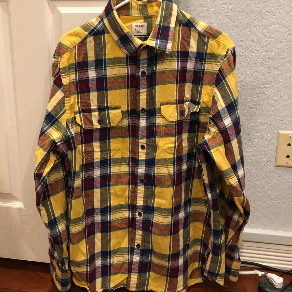 Old Navy Flannel (Yellow/Blue/Red, Large)